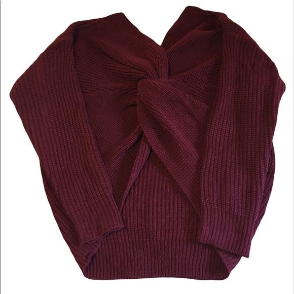 Wool blend Twisted V Back Sweater OSFA - Picture 1 of 9